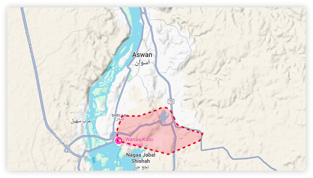 خريطة لمنطقة الكسارة
